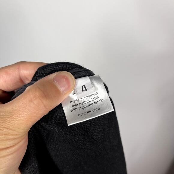 Rachel Comey Womens Size 4 Black Linen Cropped Wide Leg Pants Pockets Drawstring - Picture 11 of 11